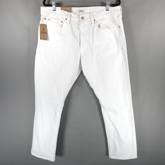 NWT POLO RALPH‎ LAUREN THE VARICK SLIM STRAIGHT Core Replen White Jeans 36X30 - Picture 5 of 16